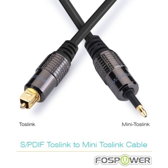 Fospower Toslink Male to Mini Male Cable 3ft - Picture 2 of 9